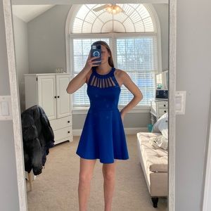Never worn Royal blue halter top dress